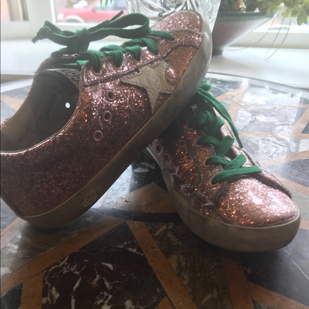 GGDB Kids' Superstar Laminated Glitter Sneakers